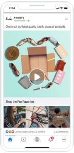 Facebook ad options for marketing products and services.
