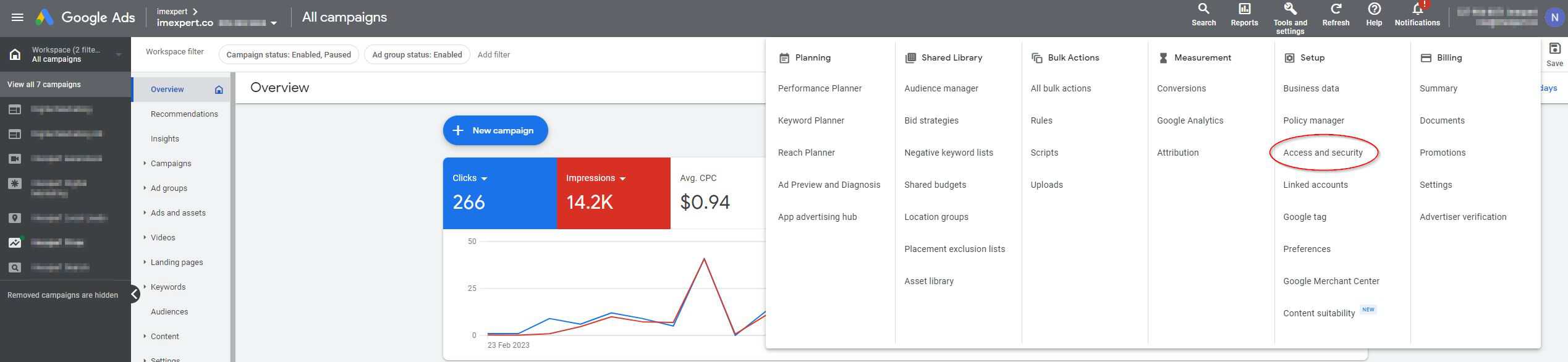 Accepting a Partner Request in Google Ads
