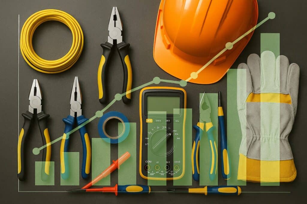 Electrical tools and safety gear for electricians in Australia.